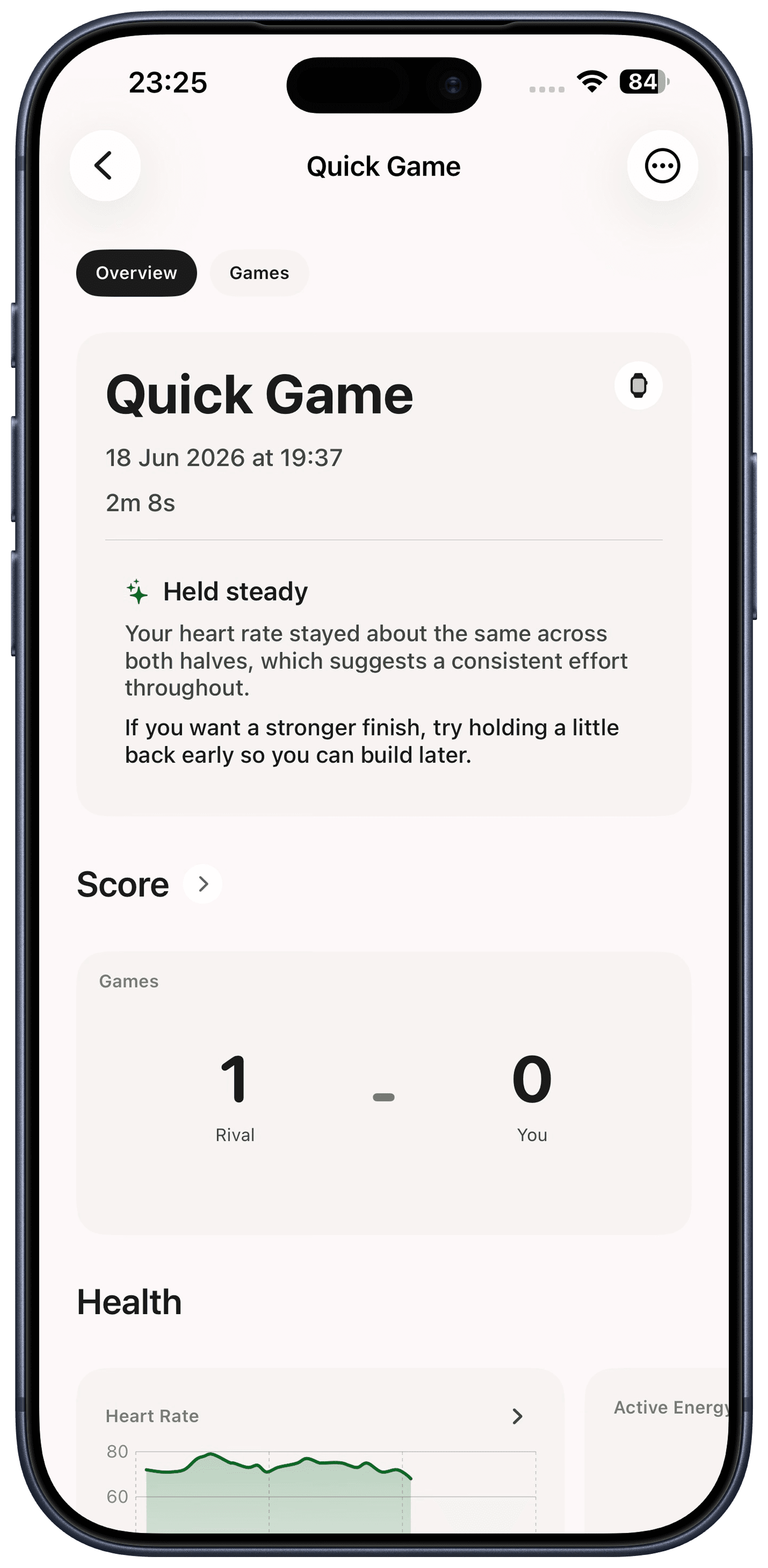 CourtSense iPhone session overview